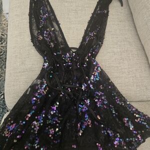 Black Sequin Dress